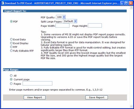 Export any report (extracted data) to other formats (for Excel,